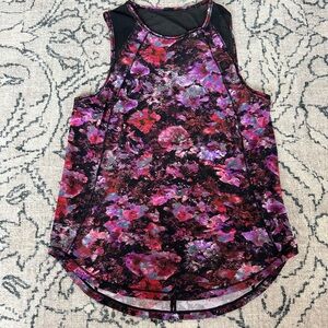 Lululemon  Floral sculpt Tank Top - Black & Purple pink NWOT SZ10
